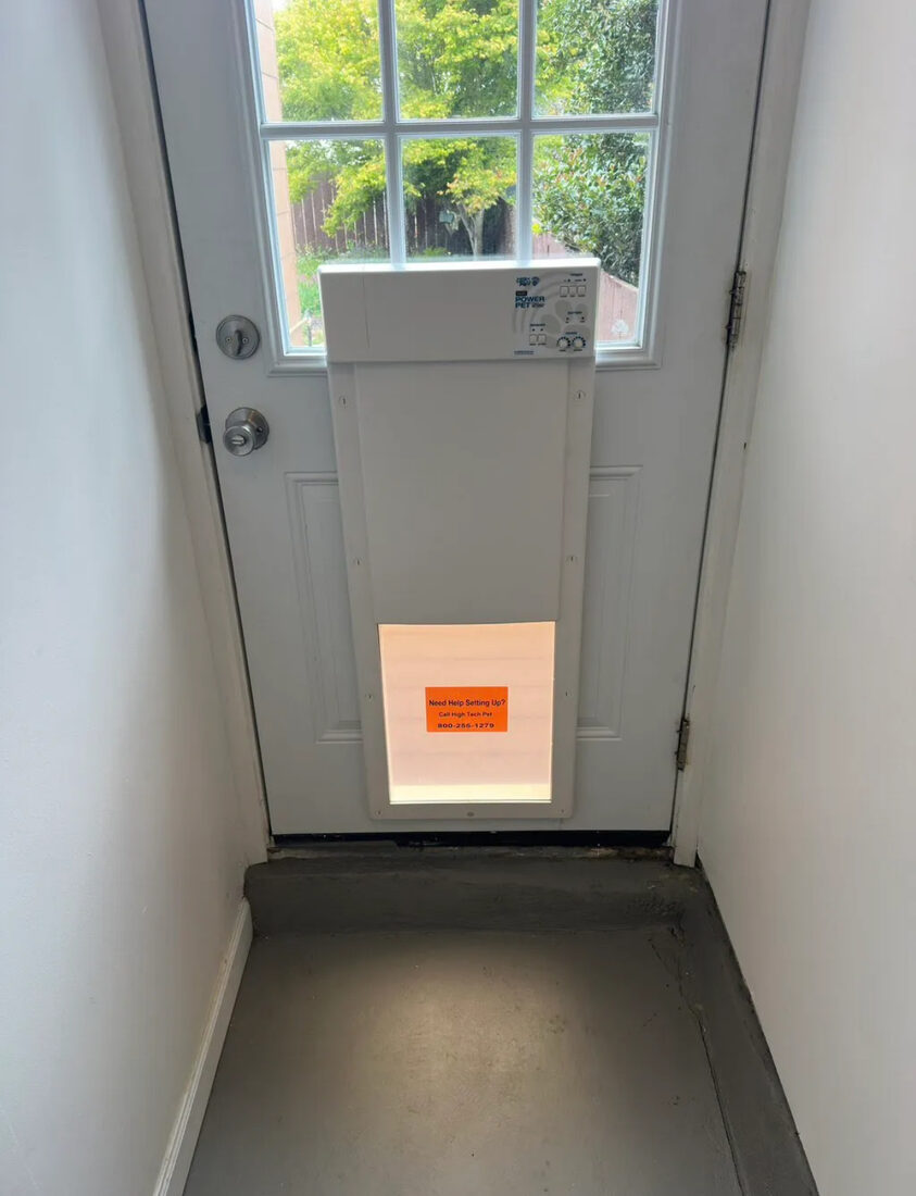 Pet door installation after work